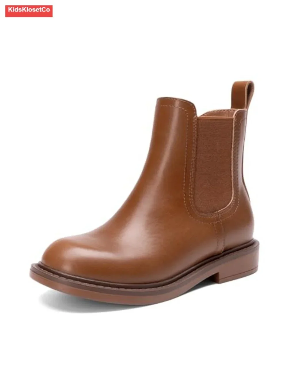 Girls Faux Leather Chelsea Ankle Boots with Inside Zipper and Lightweight